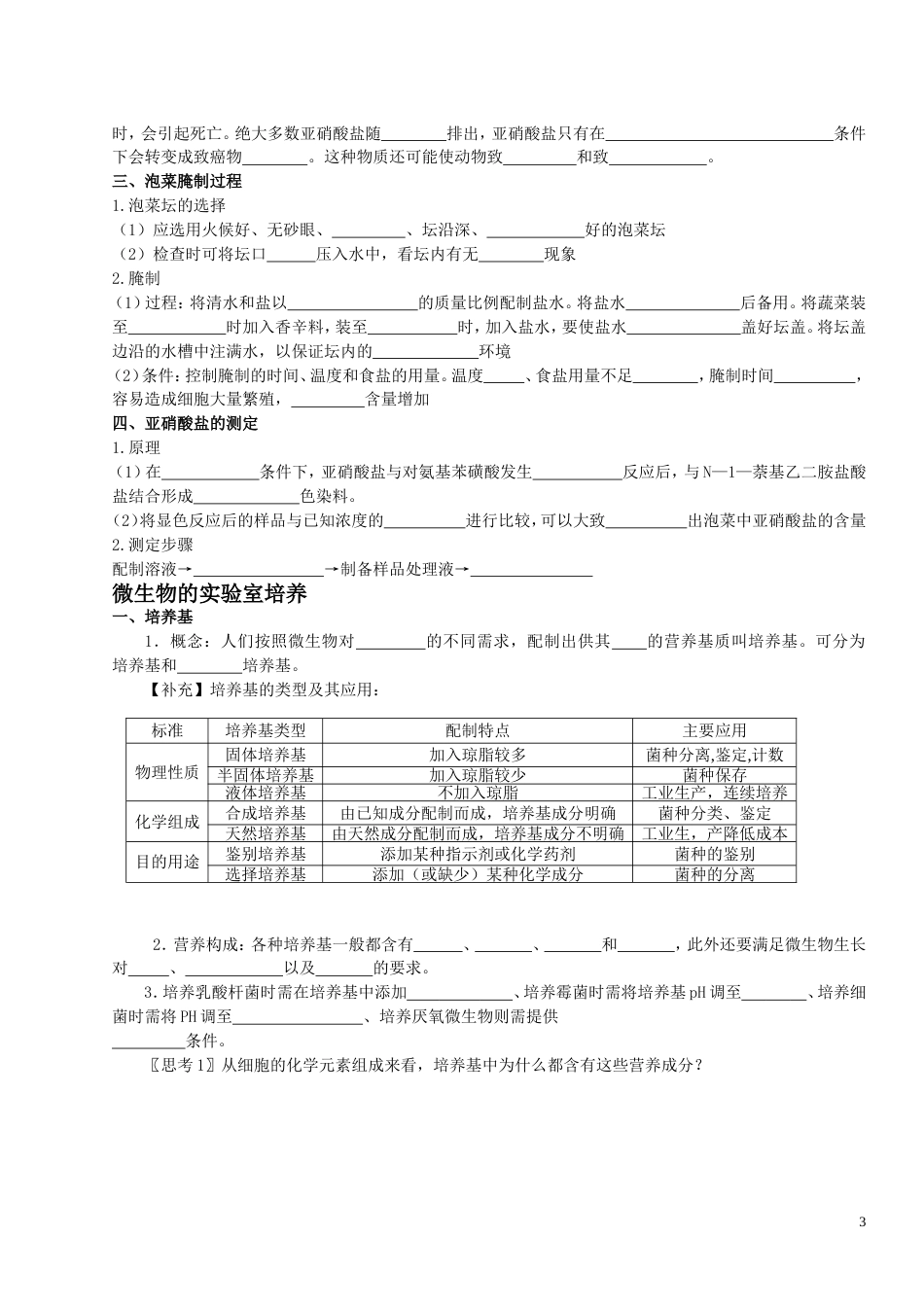 生物选修一专题1—4填空[共13页]_第3页