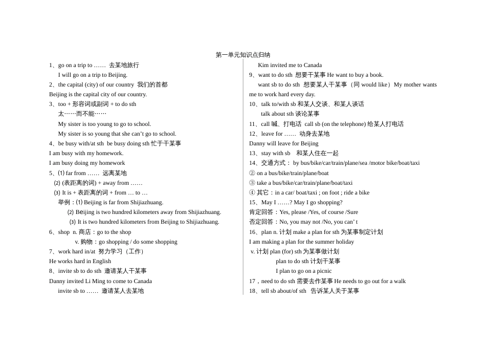 冀教版七年级下英语知识点总结[共10页]_第1页