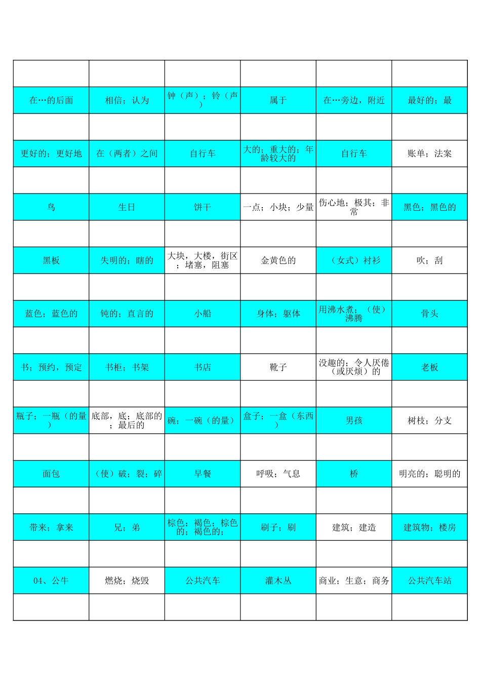 西特少儿英语测评词库五级新版_第3页