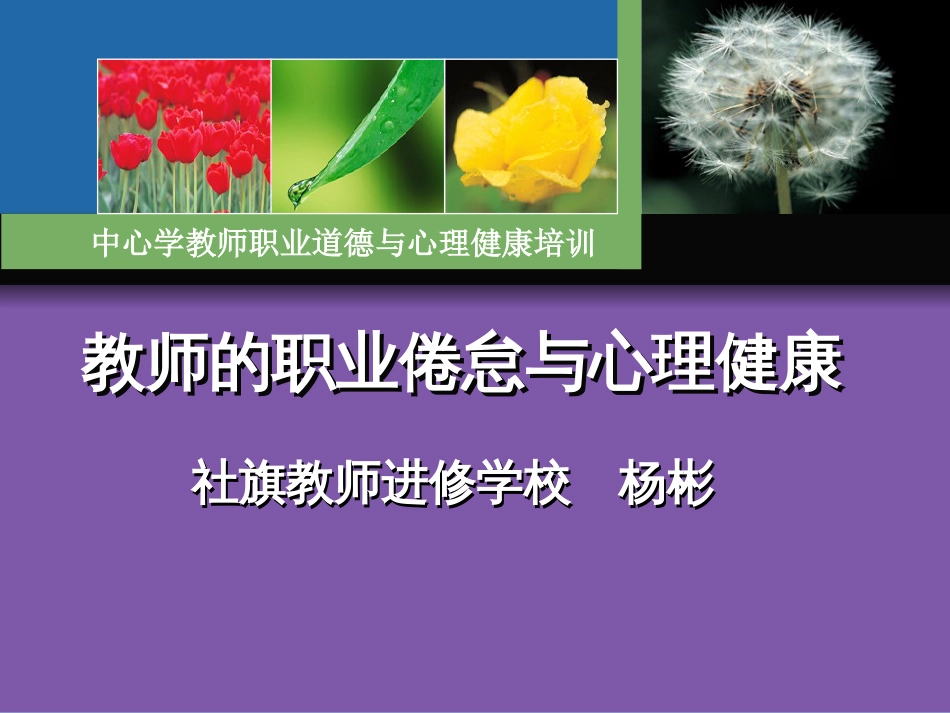 教师的职业倦怠与心理健康[15页]_第1页