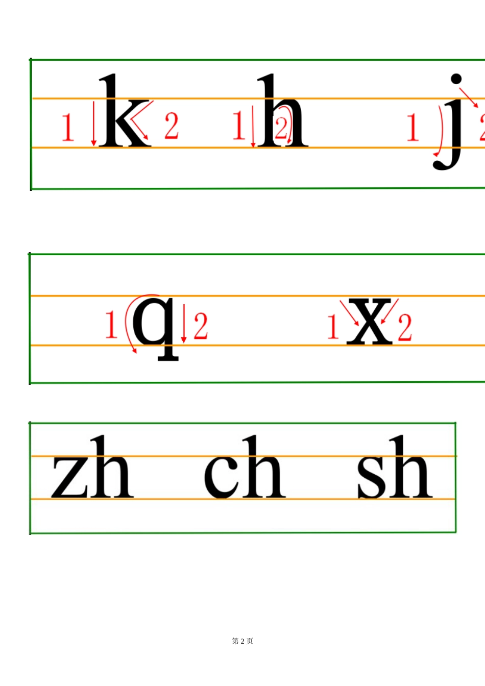 汉语拼音书写格式四线三格及笔顺[共6页]_第2页