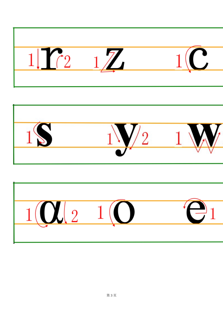 汉语拼音书写格式四线三格及笔顺[共6页]_第3页