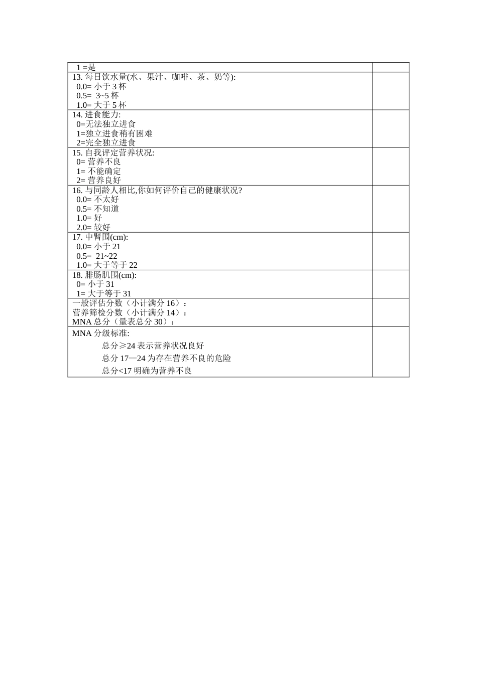 微型营养评估MNA表[共2页]_第2页