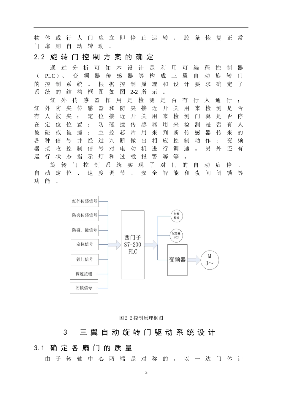 基于PLC的自动旋转门控制系统胡设计[共20页]_第3页