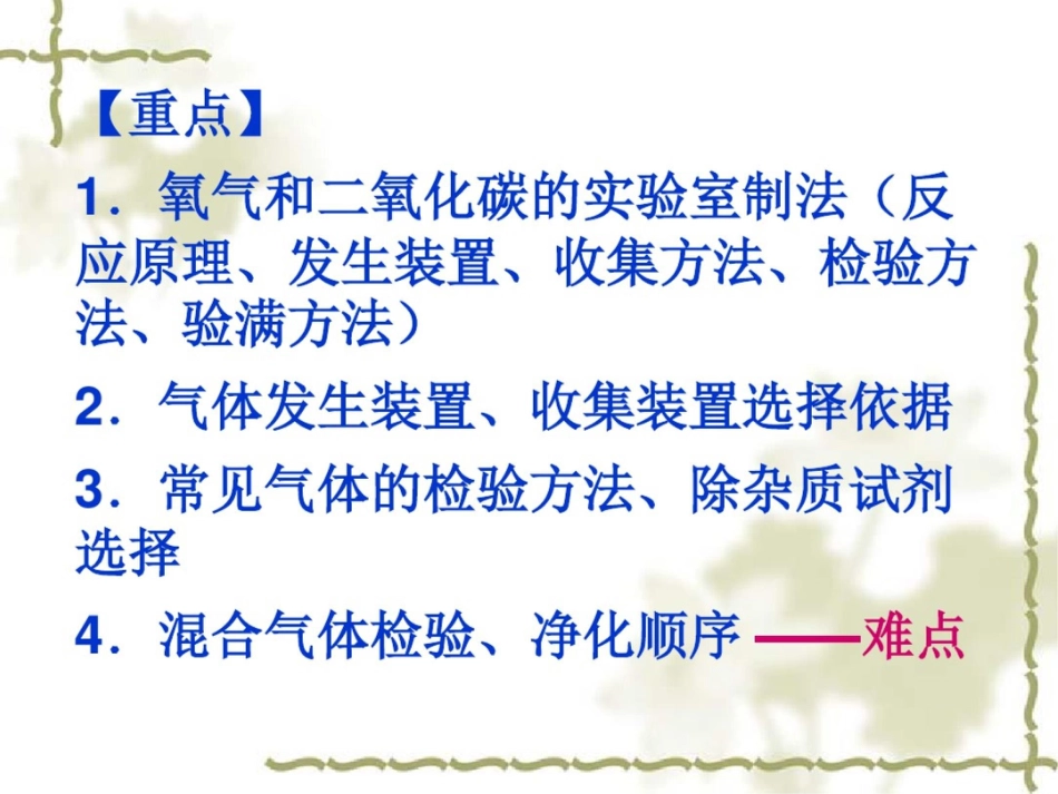 新课标鲁教版初中化学专题6重要气体的制取与检验、除杂与净化精品课件_第3页