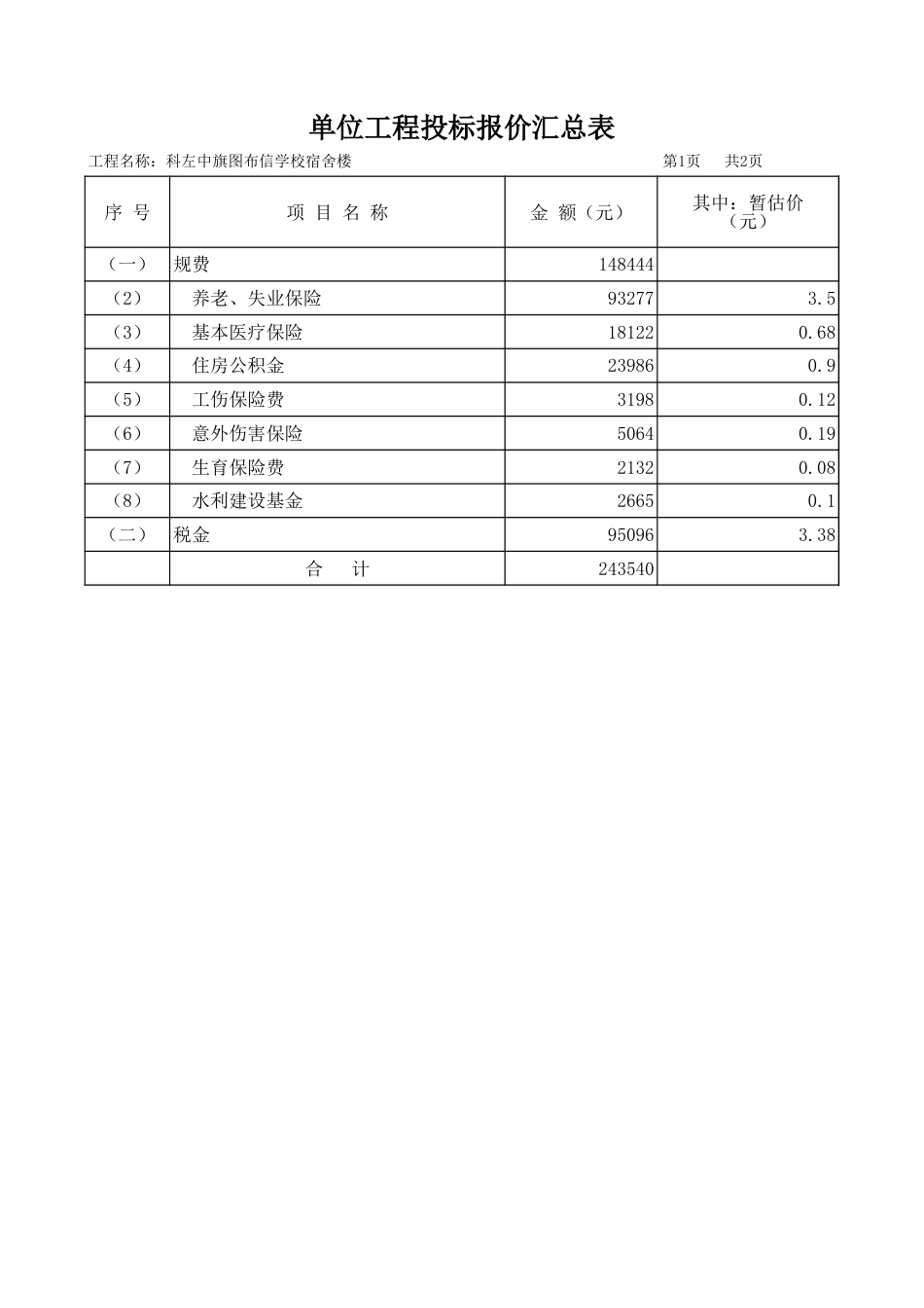 建筑工程清单范本[13页]_第1页