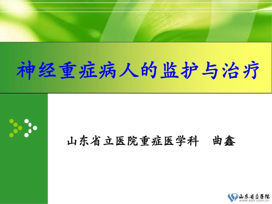 神经重症病人的监护与治疗[共95页]_第1页