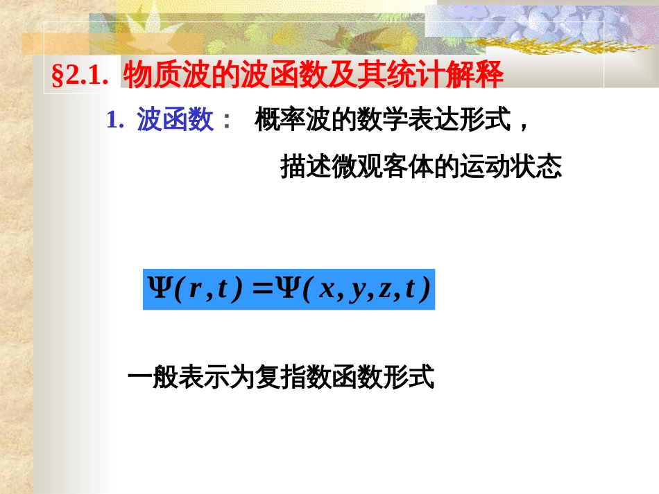 波函数和薛定谔方程[129页]_第2页