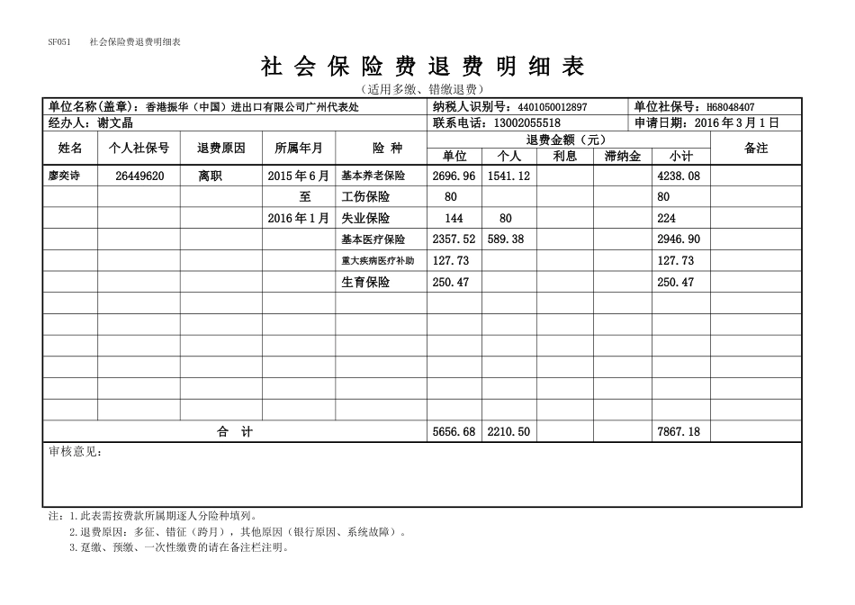 社会保险费退费明细表[共2页]_第1页