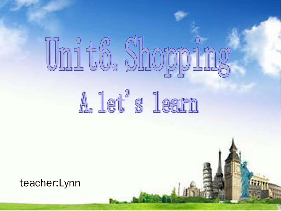 新版pep四年级英语下册Unit6.ShoppingA.let'slearn_第1页