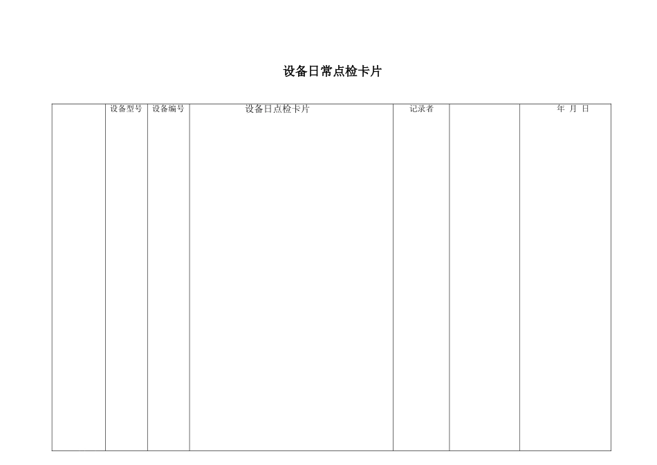 设备日常点检卡片_第1页