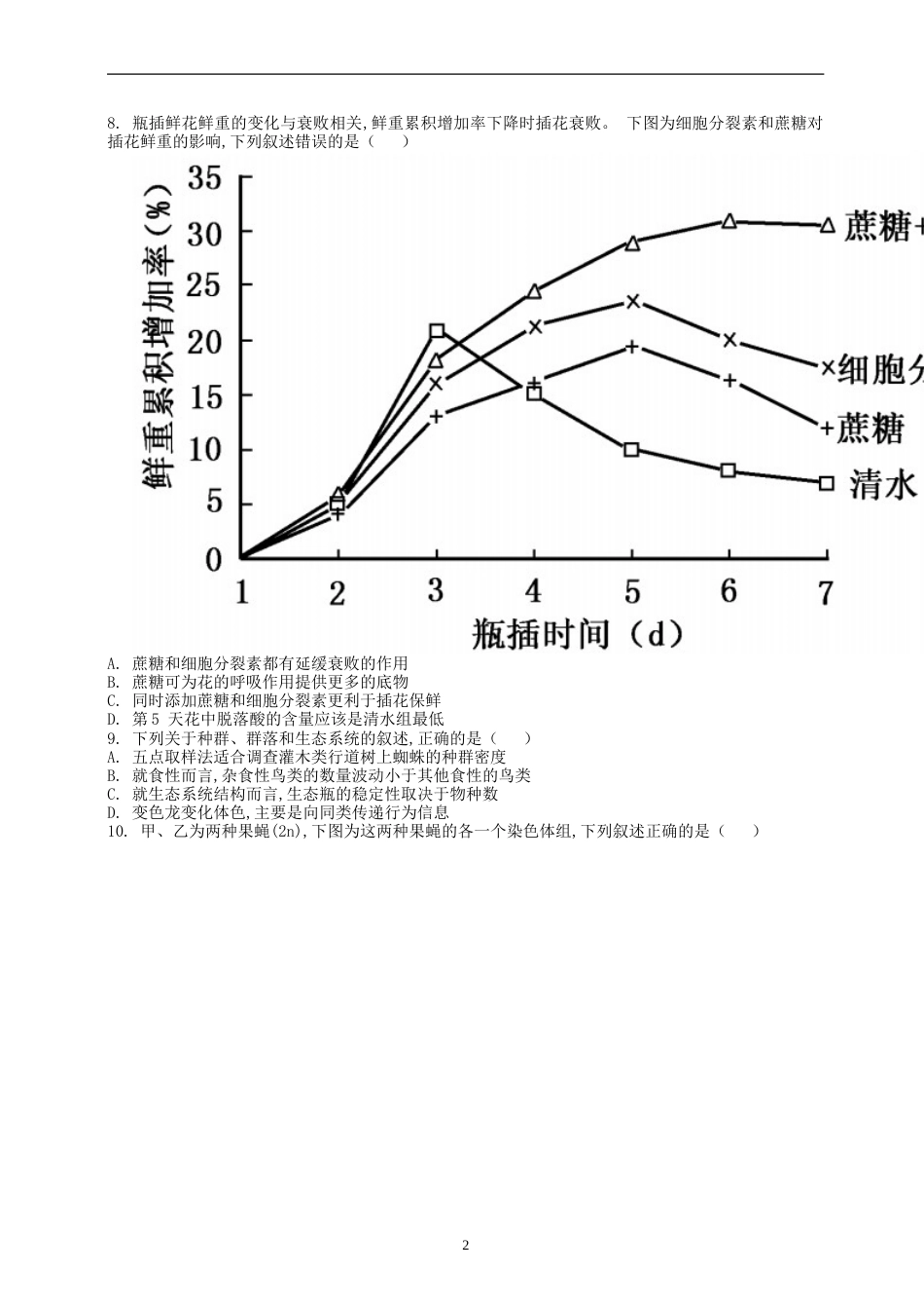 江苏高考生物试卷及答案[10页]_第2页