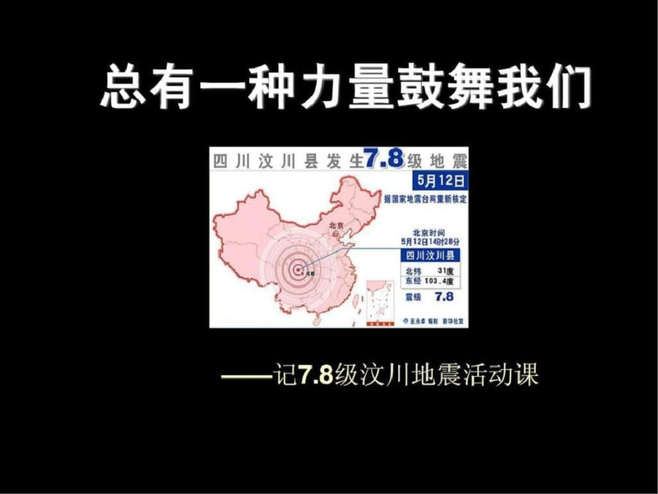 总有一股力量鼓舞我们——记7.8级汶川地震活动课.ppt_第1页