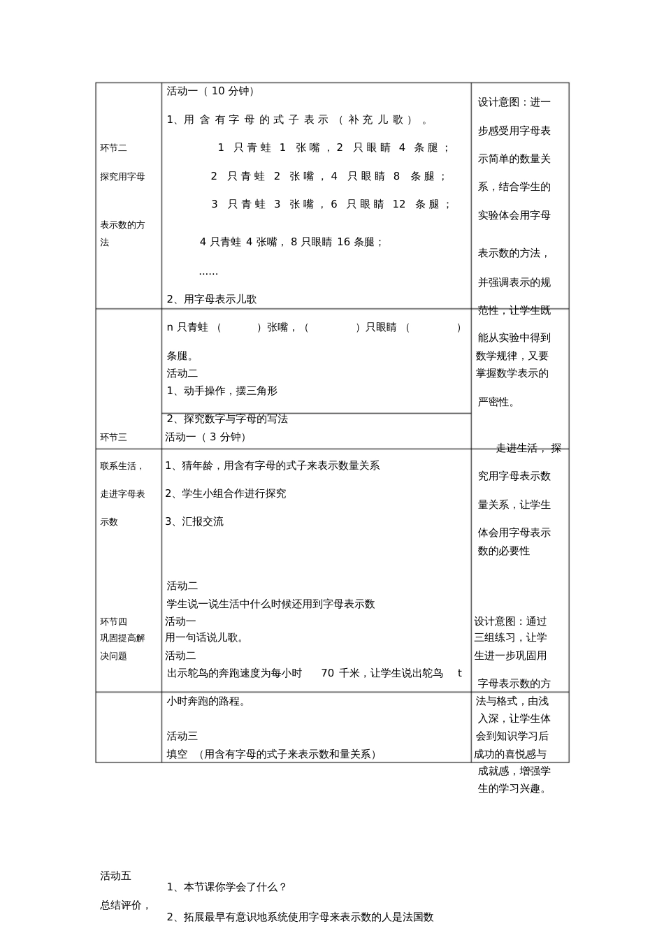 小学数学北师大2011课标版四年级字母表示数基于标准的教学设计_第2页