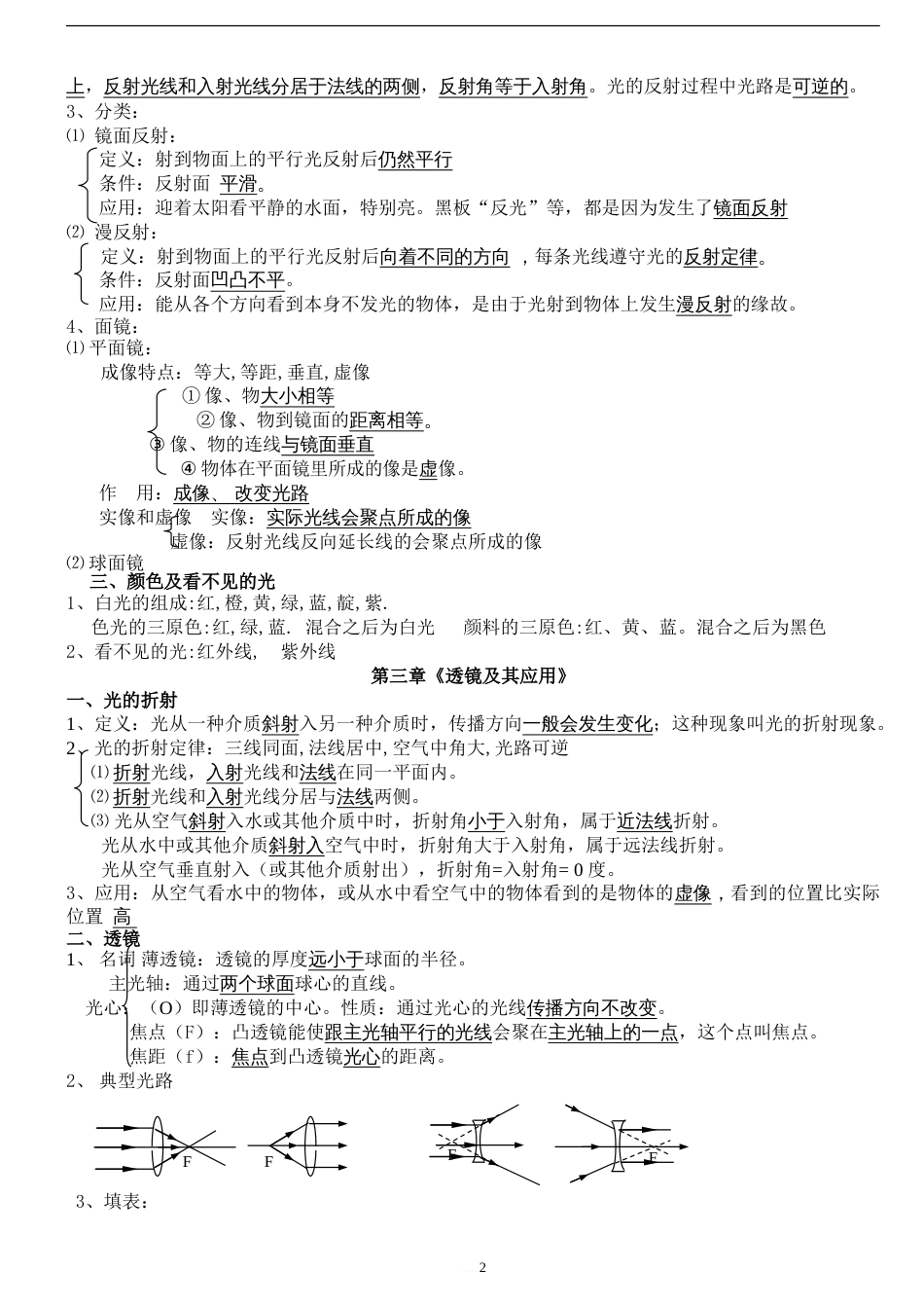 人教版初二物理知识点总结[共9页]_第2页