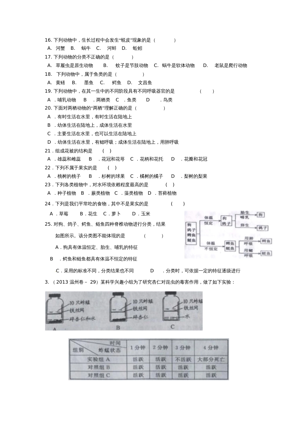 初中科学复习生物部分第一讲动植物分类_第3页