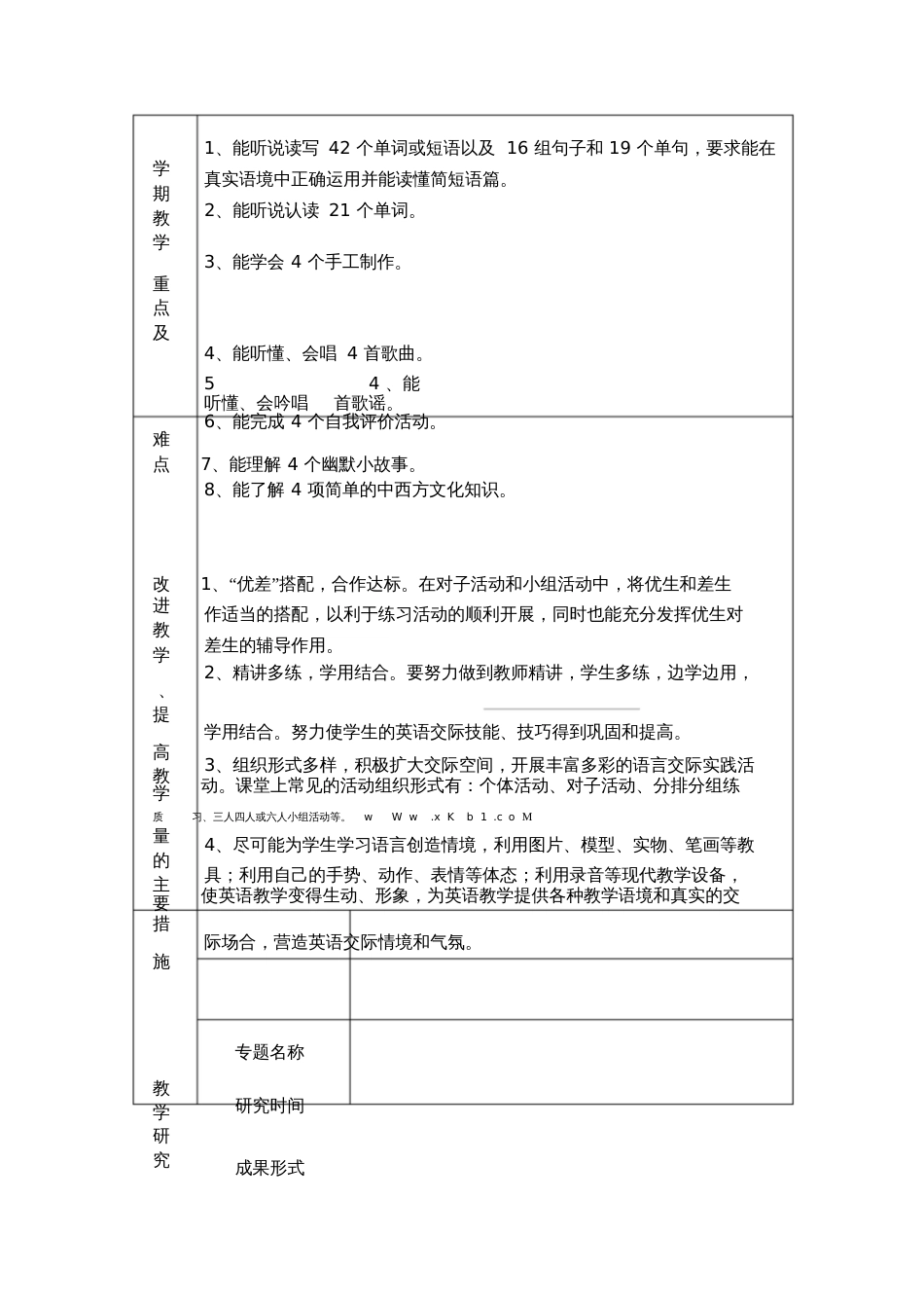 2015新教材六年级英语下册教案全册表格式[共66页]_第2页