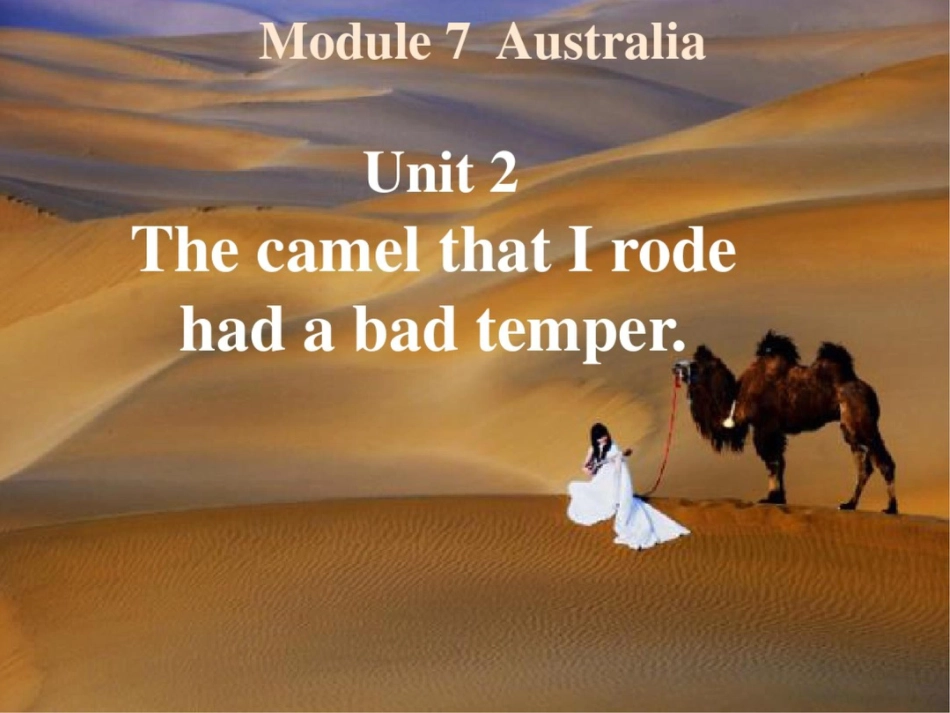 外研版九年级上册英语课件：Module7AustraliaUnit2ThecamelthatIrodehadabadtemper._第2页