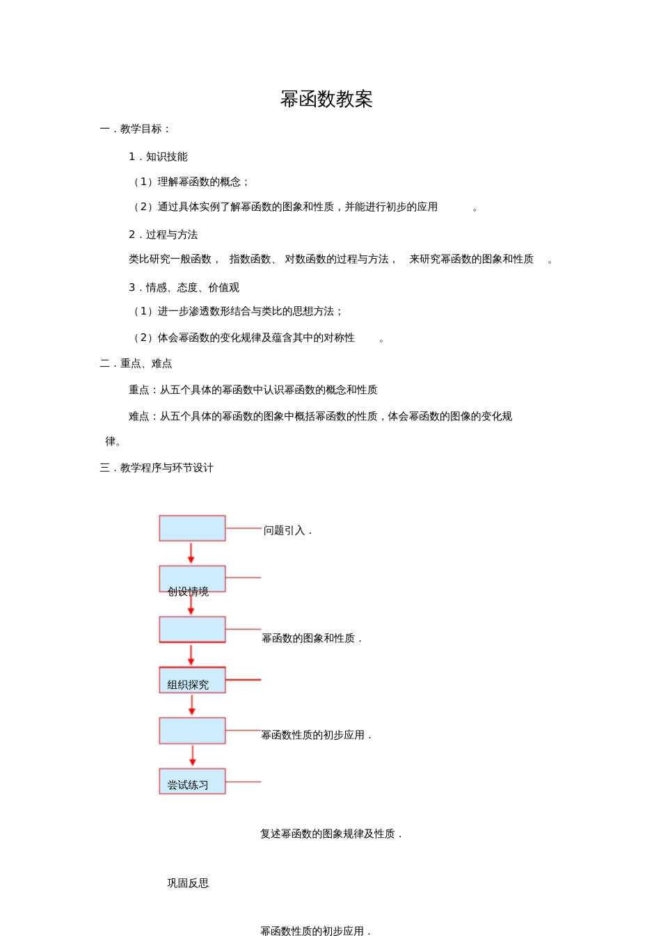 幂函数教案  副本  副本_第1页