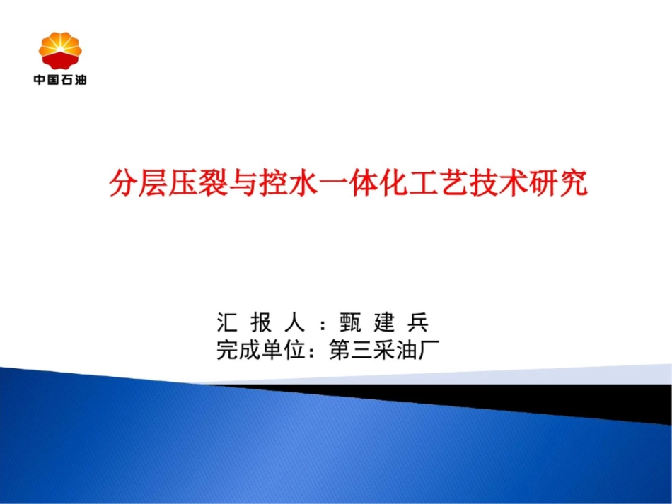 分层压裂与控水一体化工艺技术研究_第1页