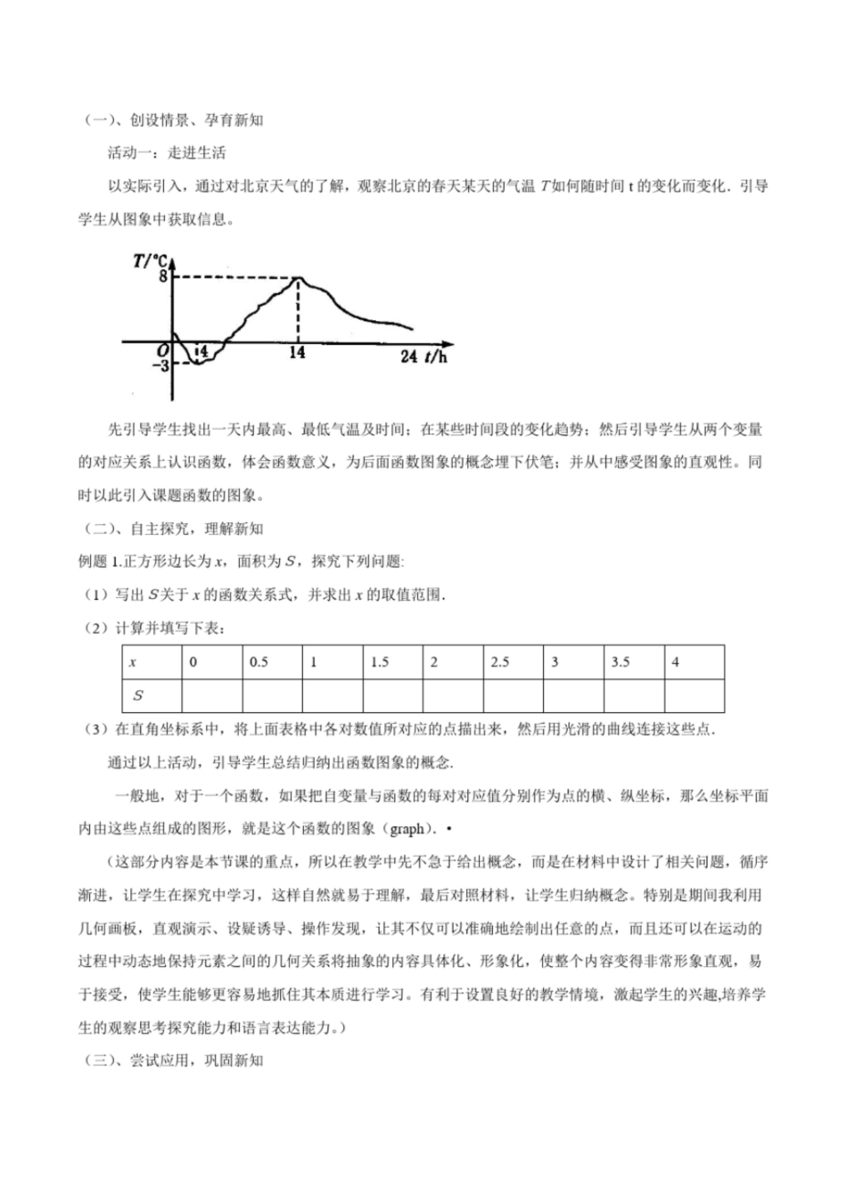 人教版初二数学下册函数的图像说课稿_第2页