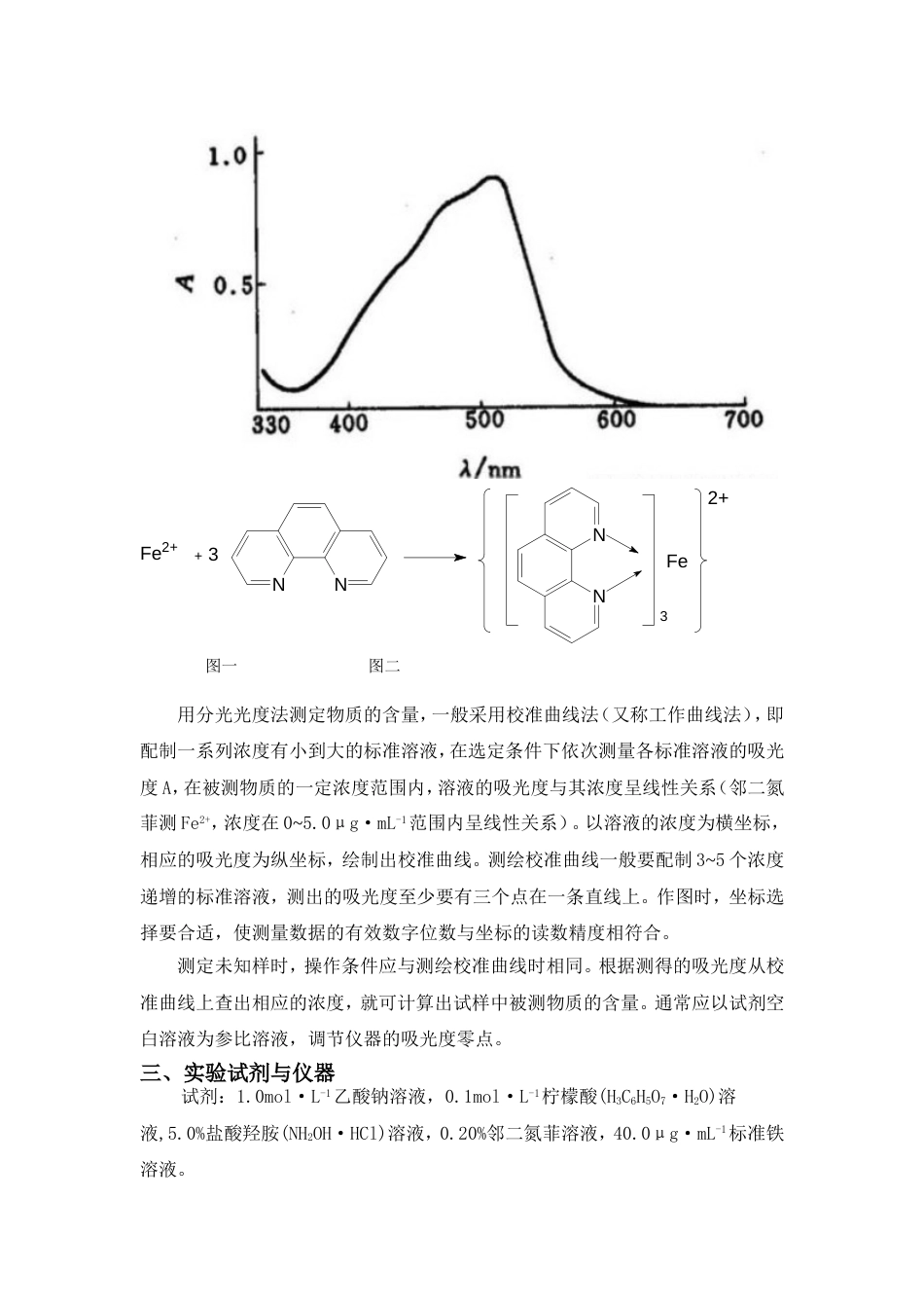 北京理工大学邻二氮菲分光光度法测定微量铁实验报告_第2页