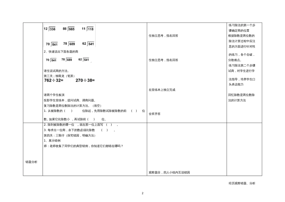 小学人教四年级数学除数是两位数的笔算除法专项练习课_第2页