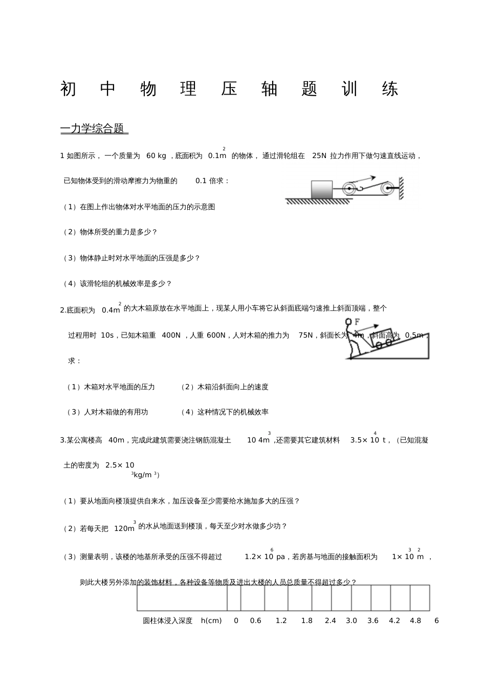 初中的物理中考压轴题专项练习[共14页]_第1页