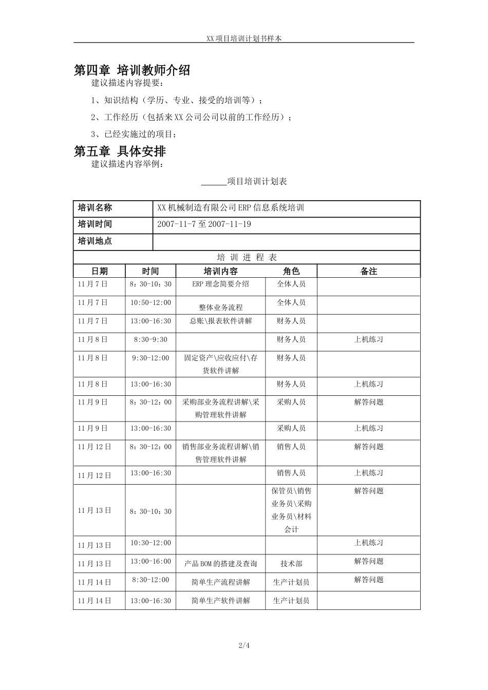 培训项目计划书样本[共4页]_第2页