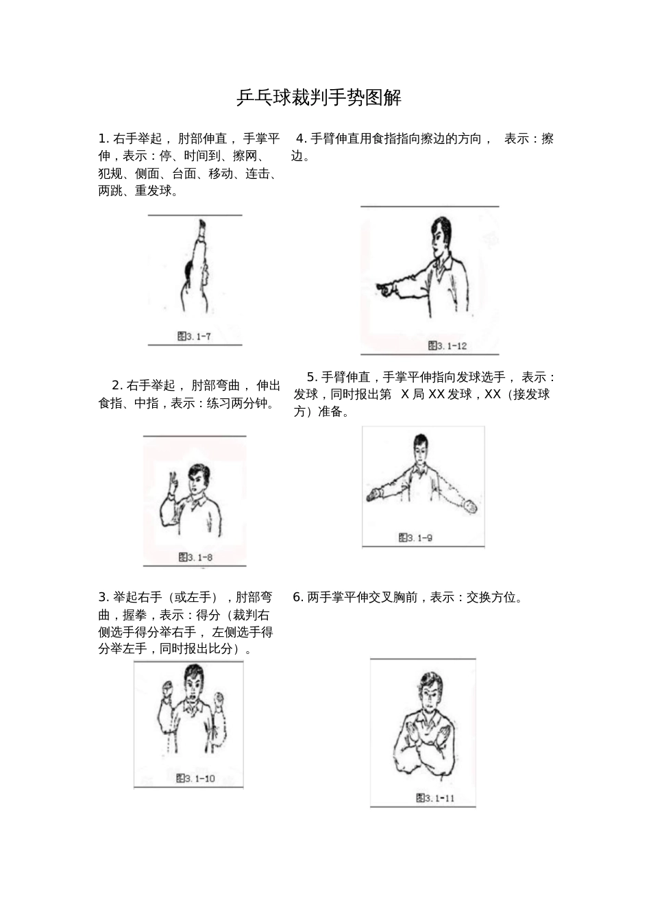 乒乓球裁判手势图解_第1页