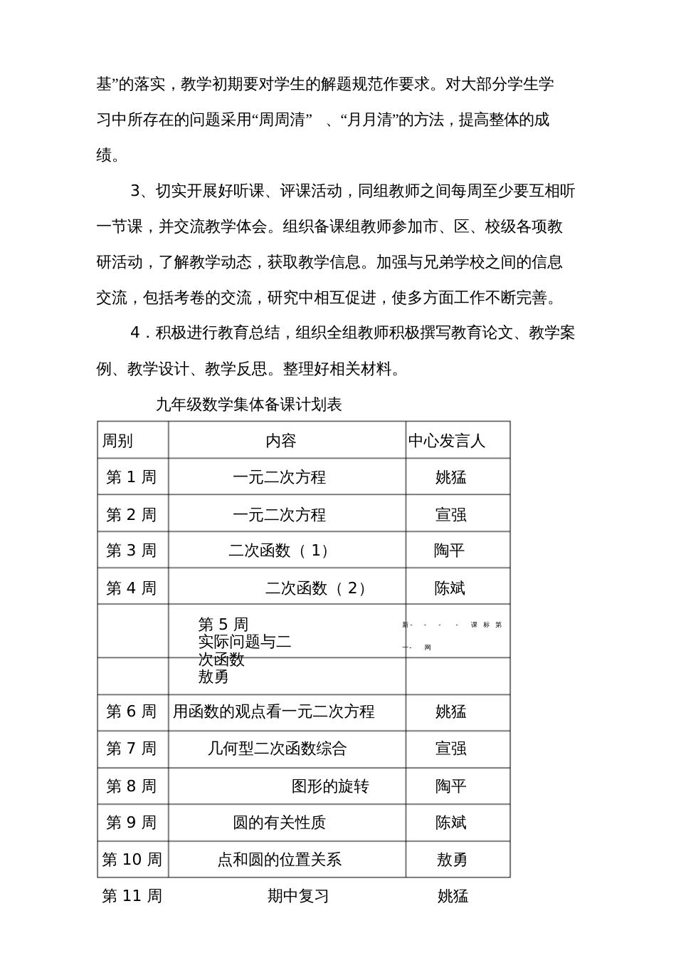 20142015学年上学期九年级数学备课组工作计划6359_第3页