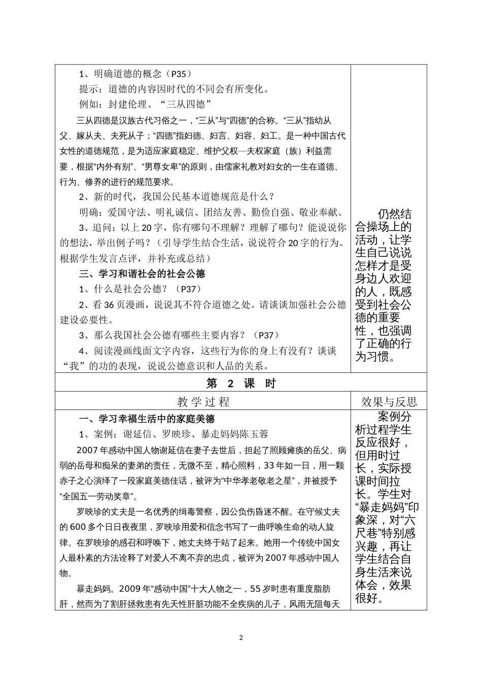 《职业道德与法律》第三课、道德是人生发展、社会和谐的重要条件教案_第2页