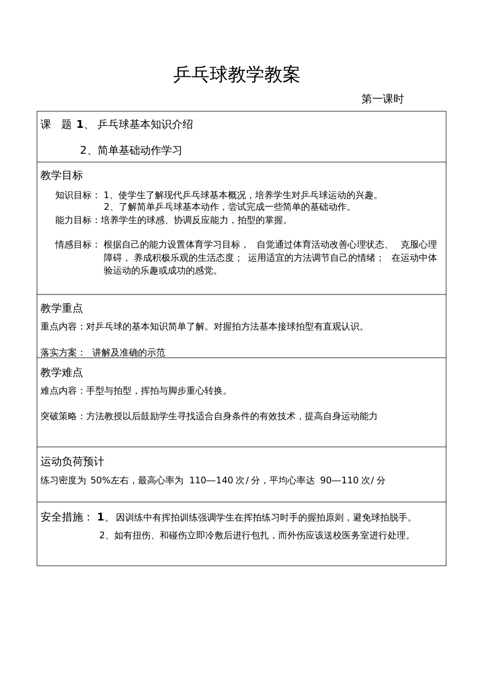 乒乓球教学教案[共4页]_第1页