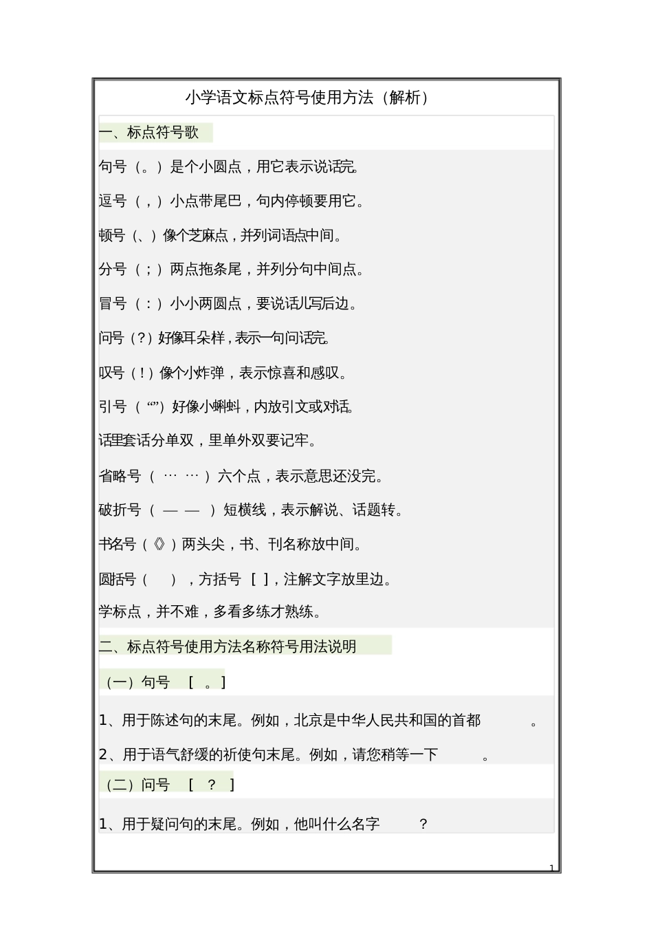 小学语文标点符号使用方法解析_第1页
