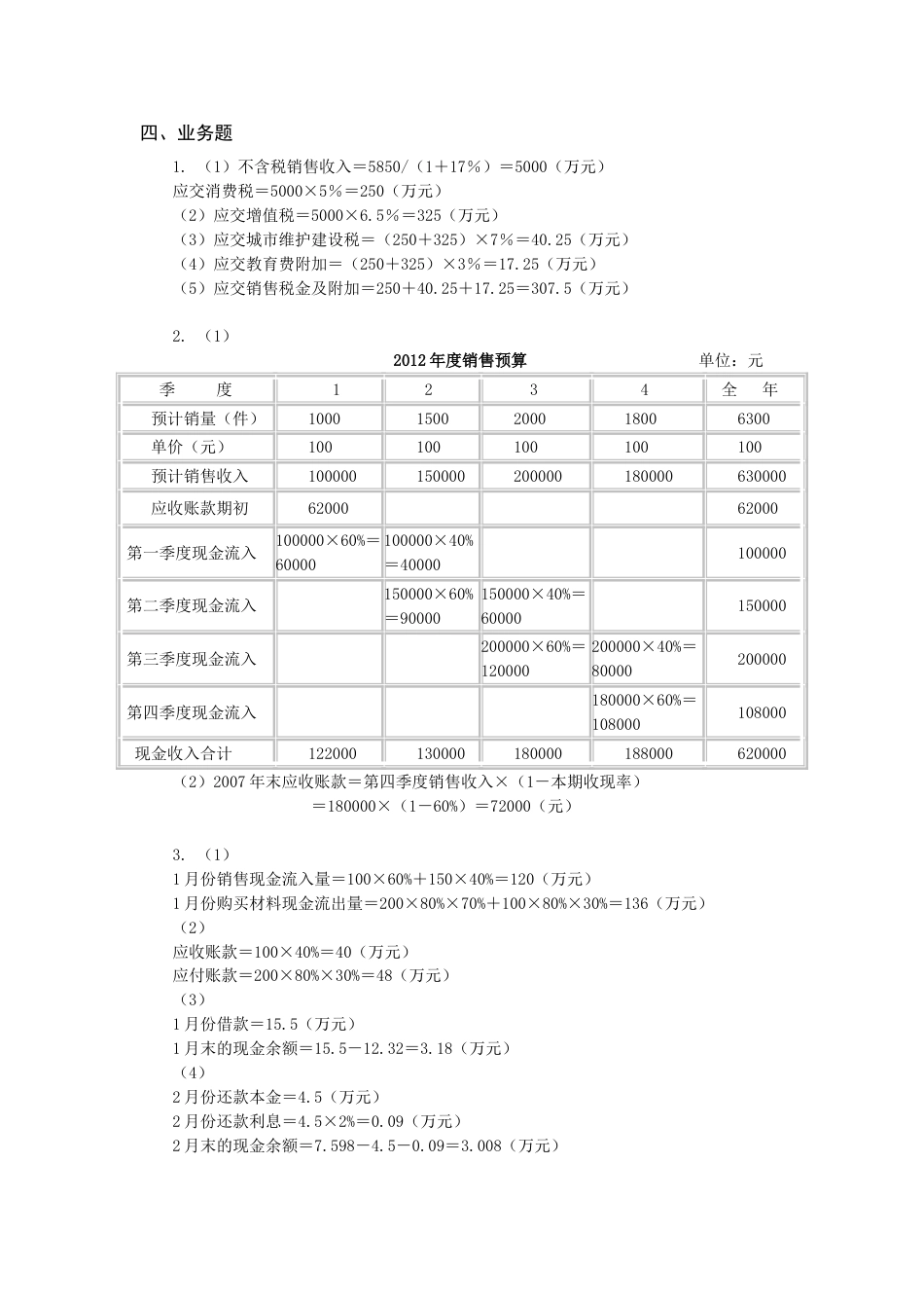 《财务管理实务》第2版习题考答案_第3页