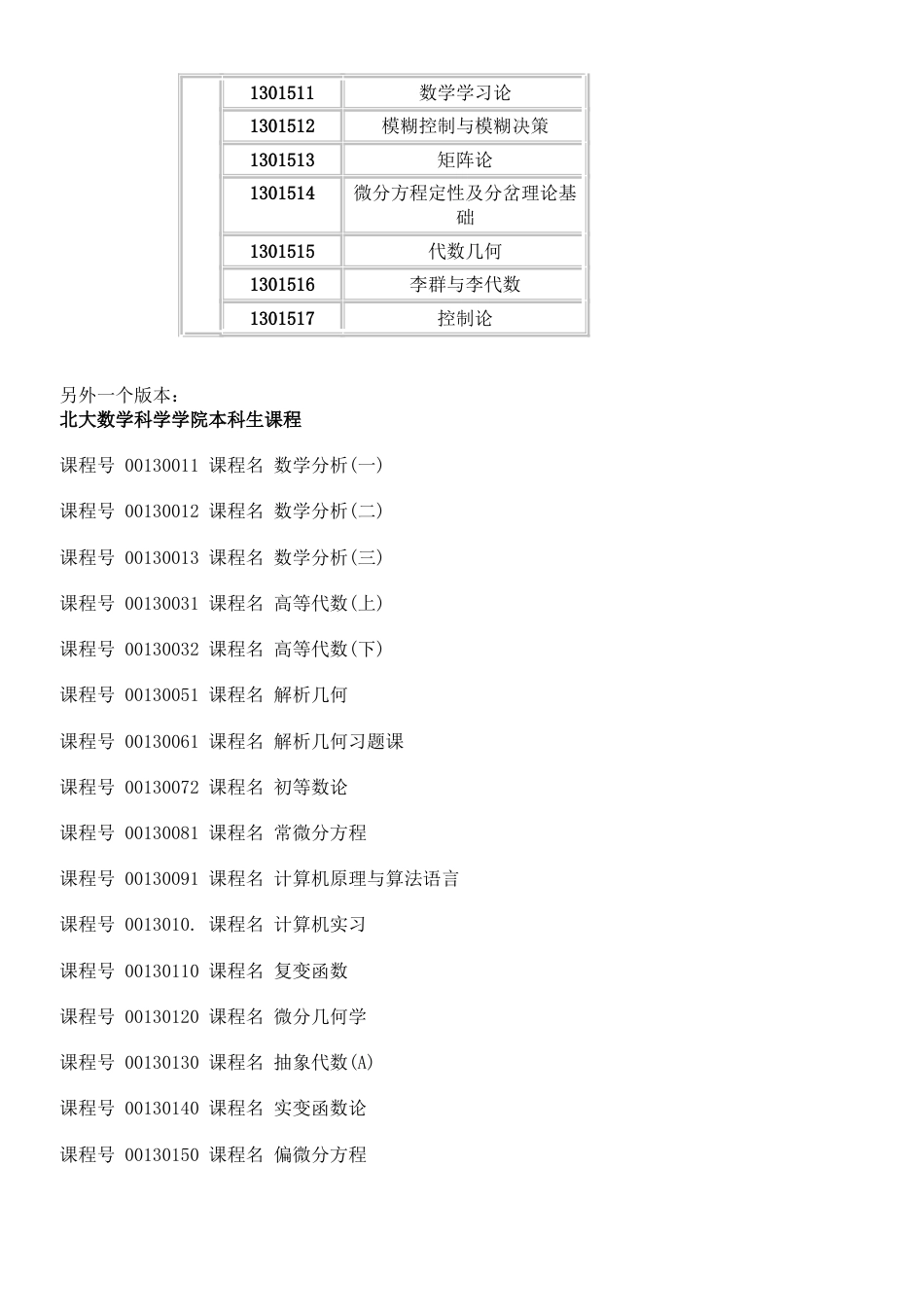 北大数学系本科课程[共4页]_第2页