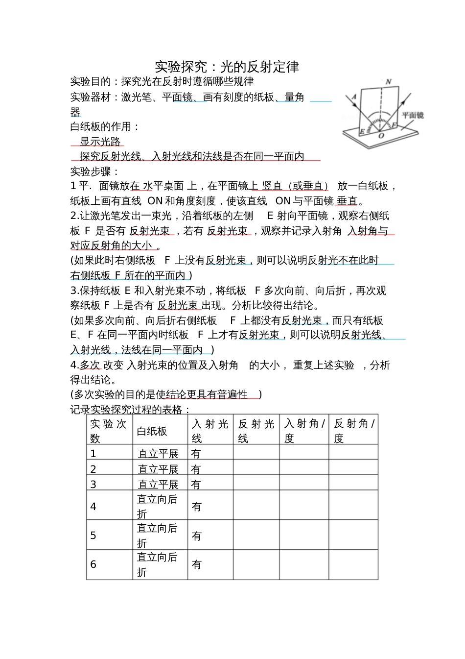 实验探究：光的反射_第1页