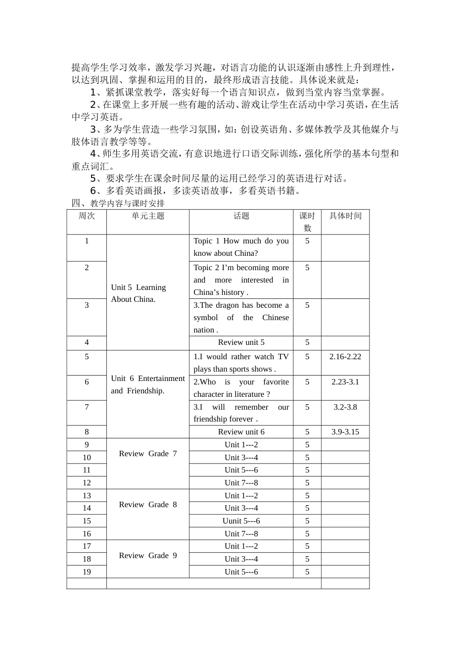 仁爱版九年级英语下册教学计划[共2页]_第2页