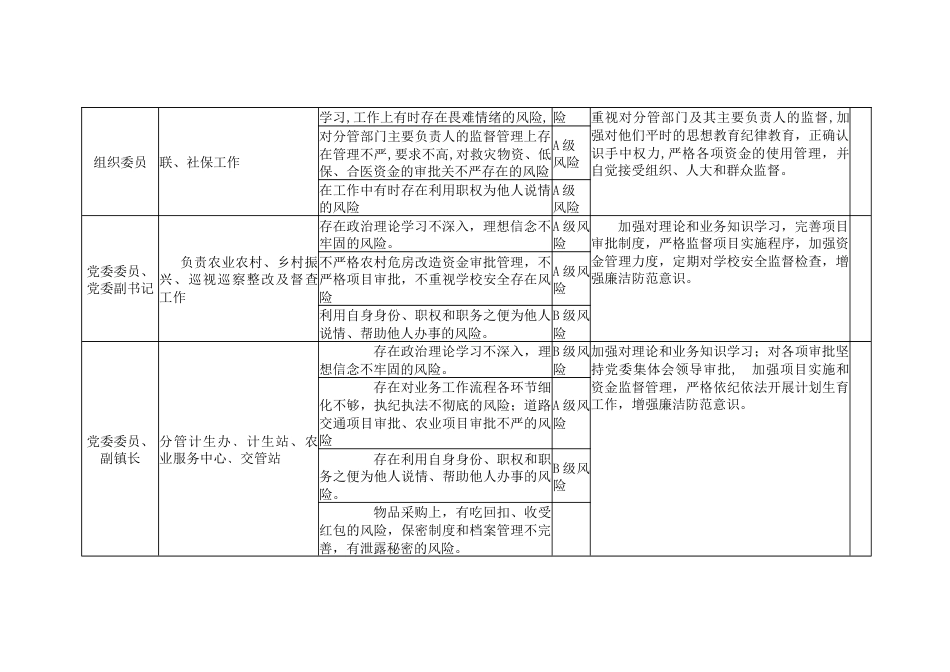 乡镇2024年廉政风险点排查情况表_第3页