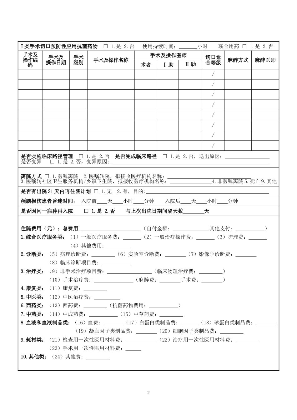 住院病案首页[共3页]_第2页