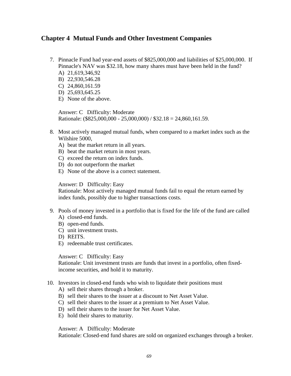 投资学第7版Test Bank答案 04_第3页