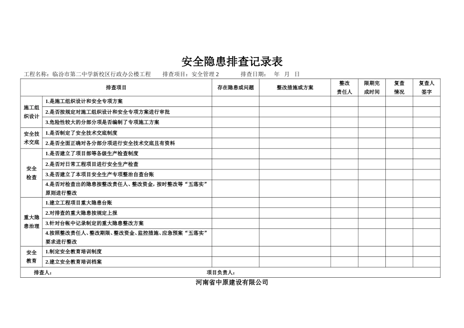 安全隐患排查记录表[共4页]_第2页