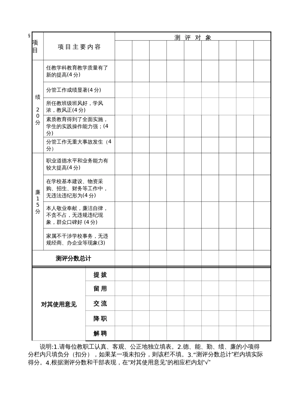 学校中层干部民主测评表一[共3页]_第2页