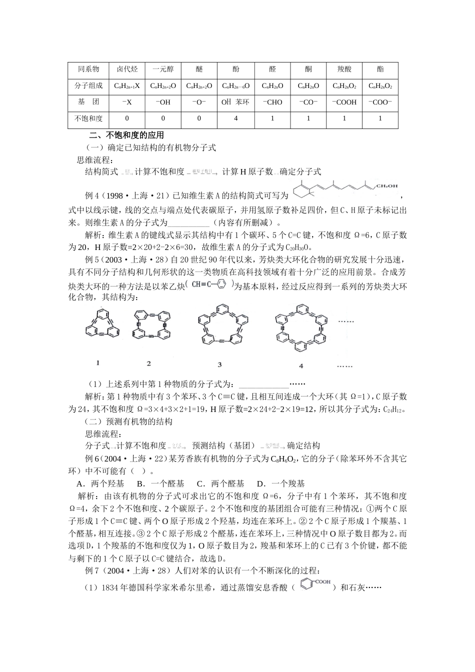 有机化合物不饱和度的计算和应用_第2页