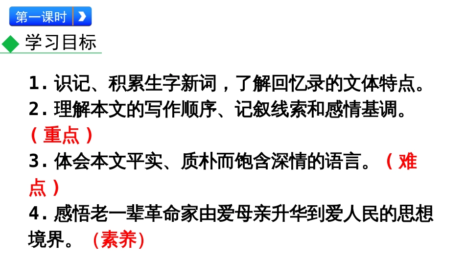 新人教部编版初二八年级上册语文《回忆我的母亲》PPT课件_第3页