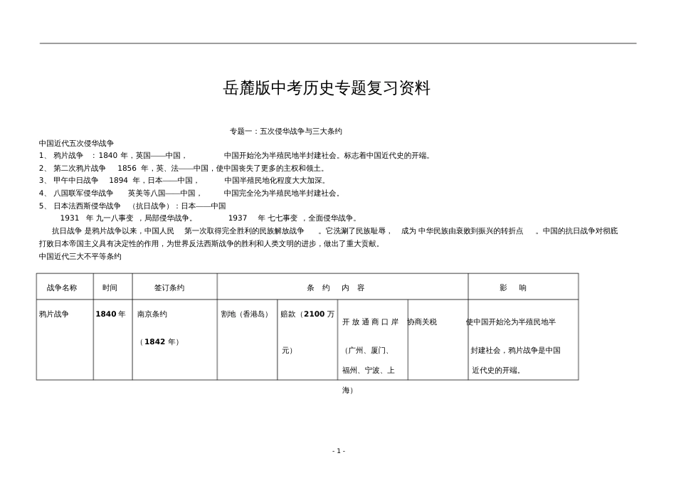 岳麓版中考历史专题复习资料[共13页]_第1页