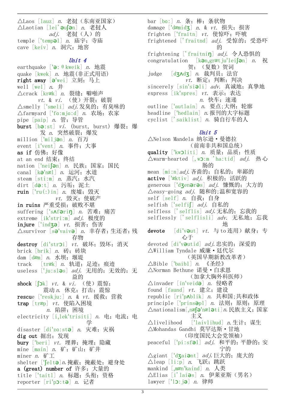 人教版高中英语单词表含音标[共40页]_第3页