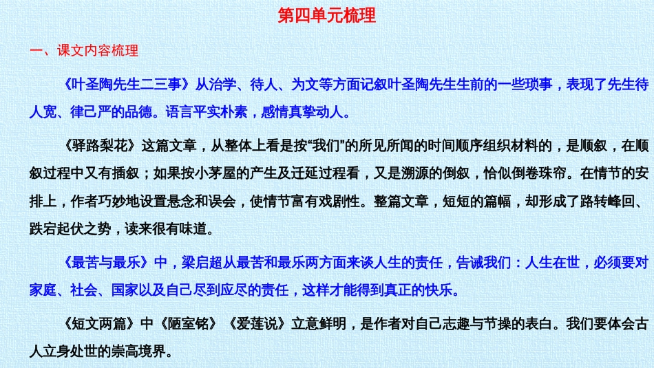 【】部编版七年级下册语文《第四单元复习》ppt优质公开课件_第2页