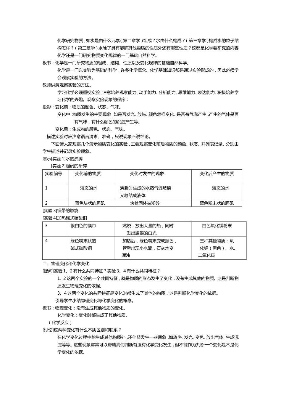 人教版初中化学教案模板_第2页