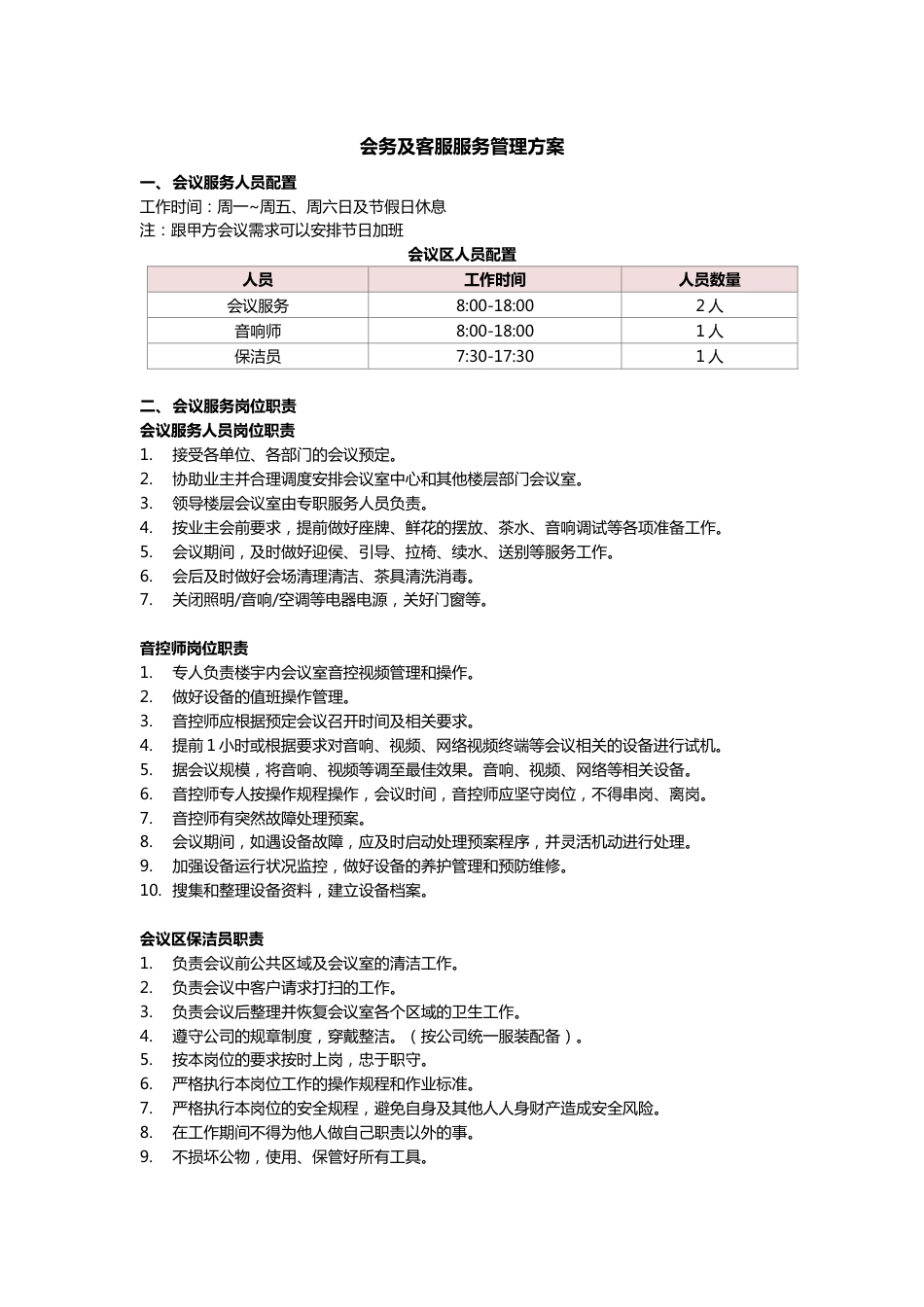 会务及客服服务管理方案[共10页]_第1页